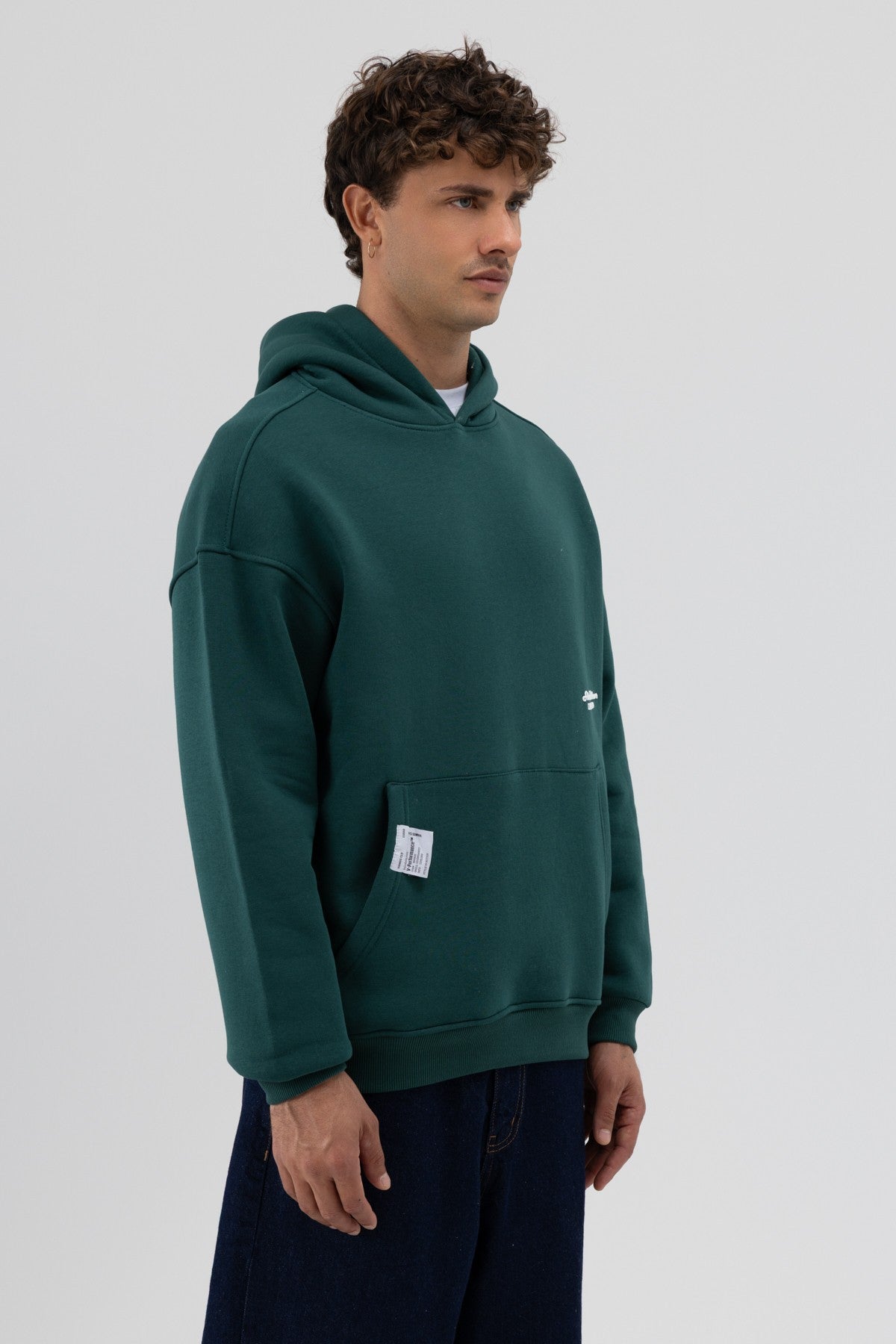 Oversize Kapüşonlu Baskılı Sweatshirt