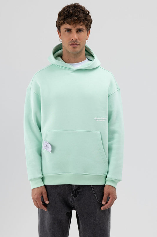 Oversize Kapüşonlu Baskılı Sweatshirt