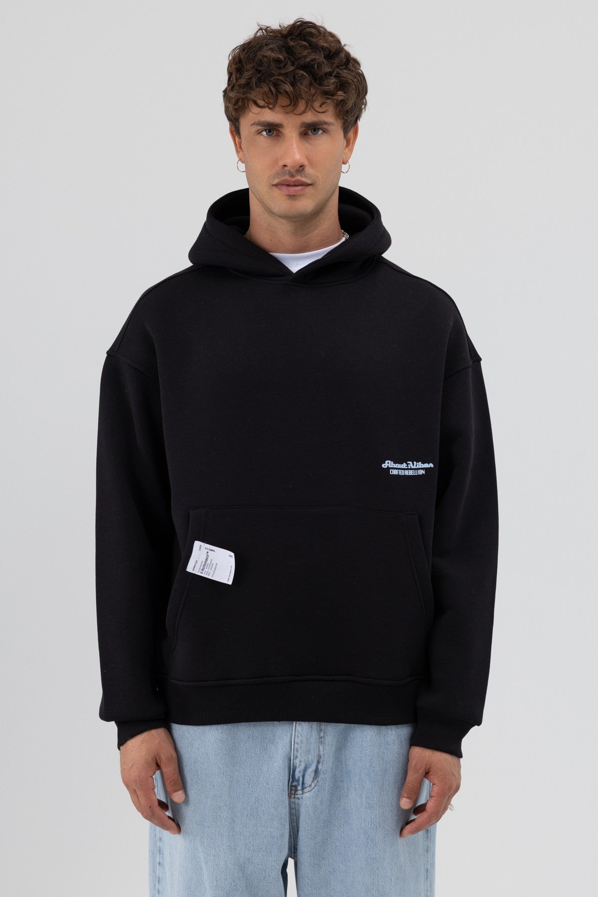 Oversize Kapüşonlu Baskılı Sweatshirt
