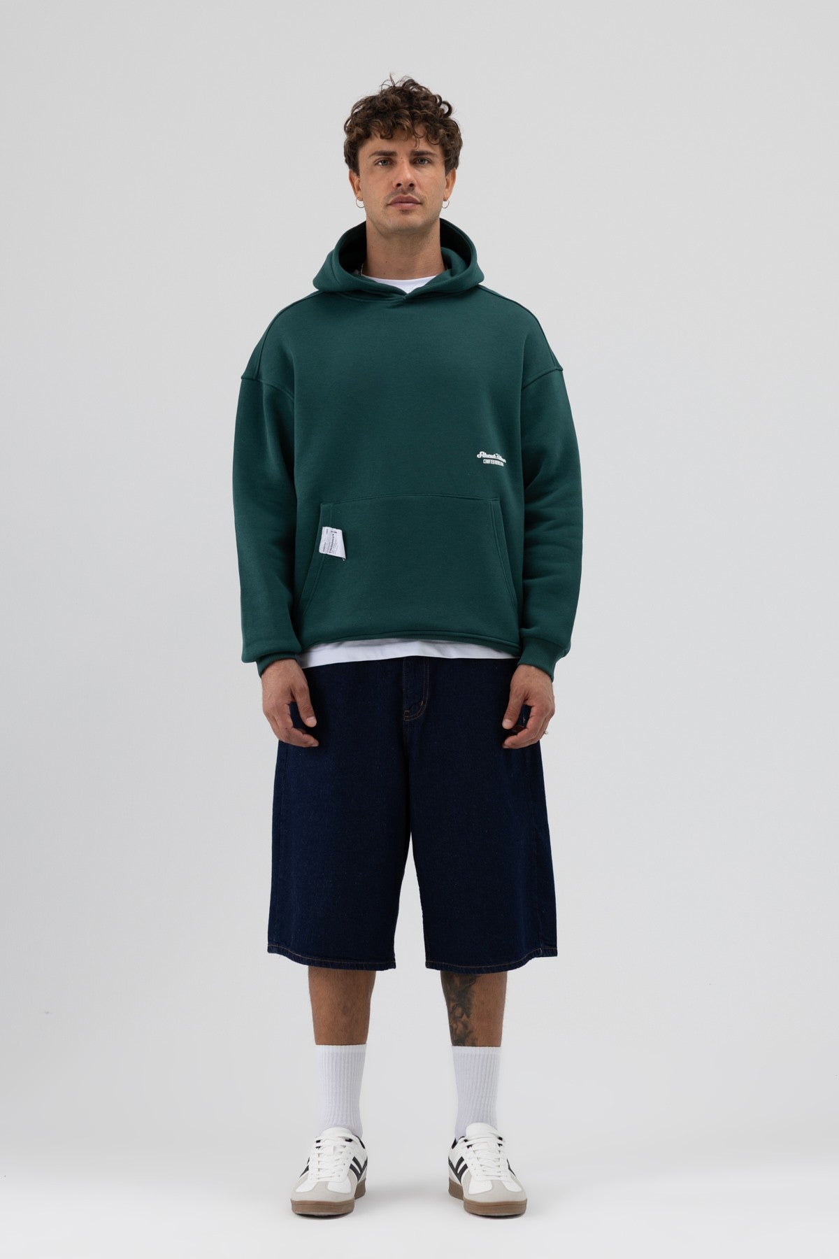 Oversize Kapüşonlu Baskılı Sweatshirt