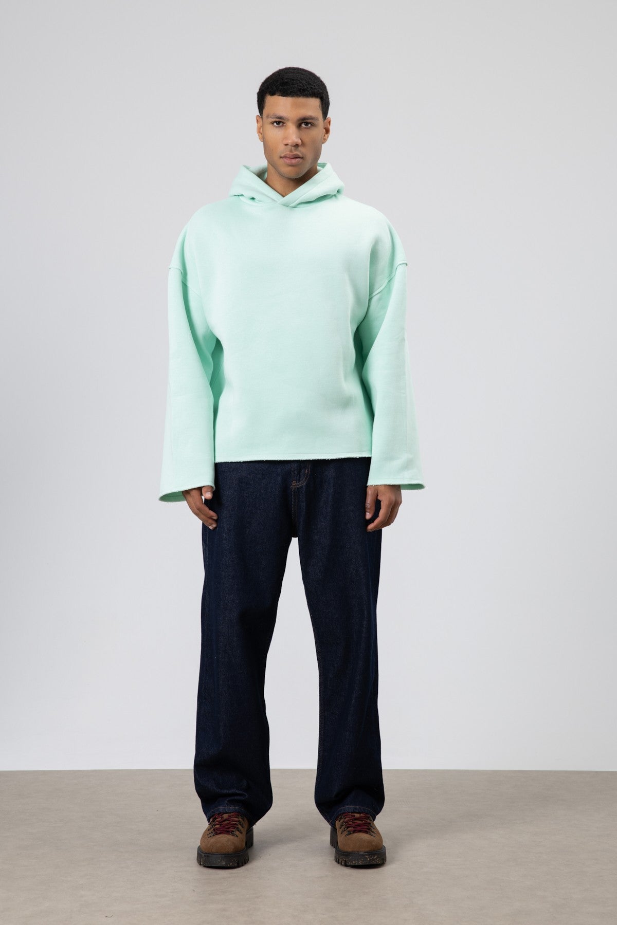 Basic Oversize Dikişsiz Kapüşonlu Sweatshirt