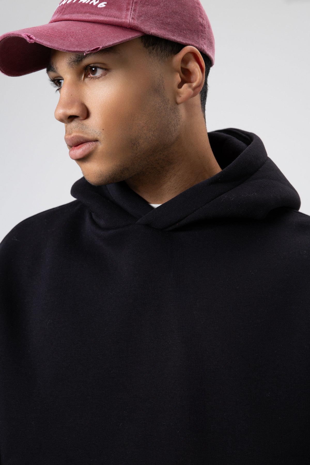 Basic Oversize Dikişsiz Kapüşonlu Sweatshirt