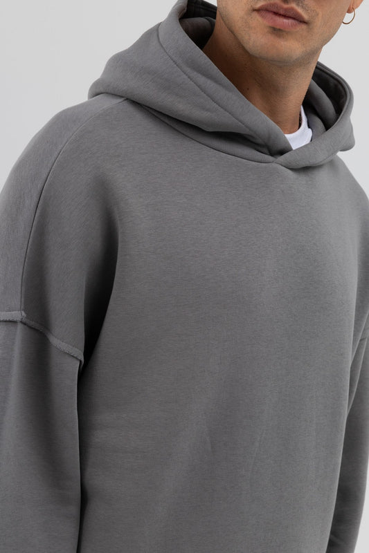 Basic Oversize Dikişsiz Kapüşonlu Sweatshirt