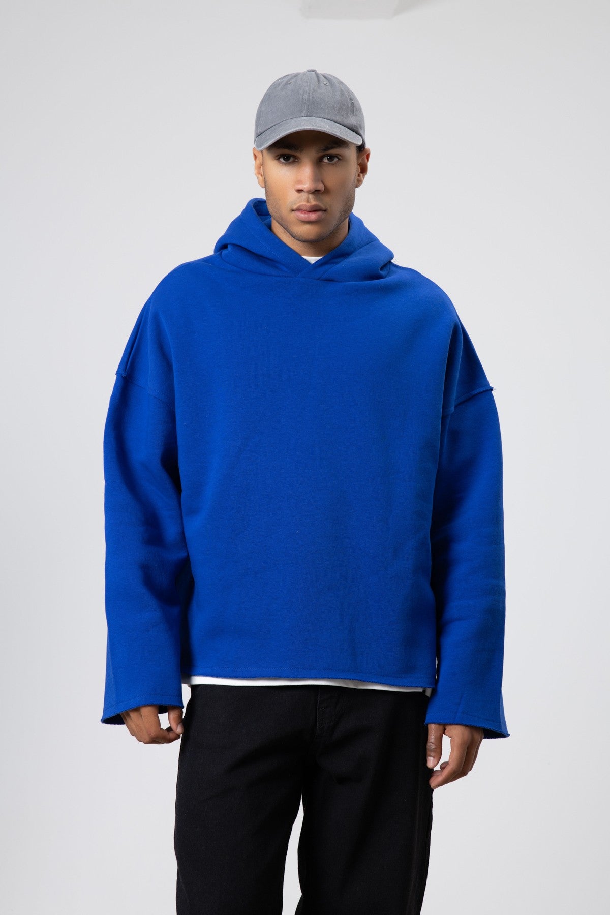 Basic Oversize Dikişsiz Kapüşonlu Sweatshirt
