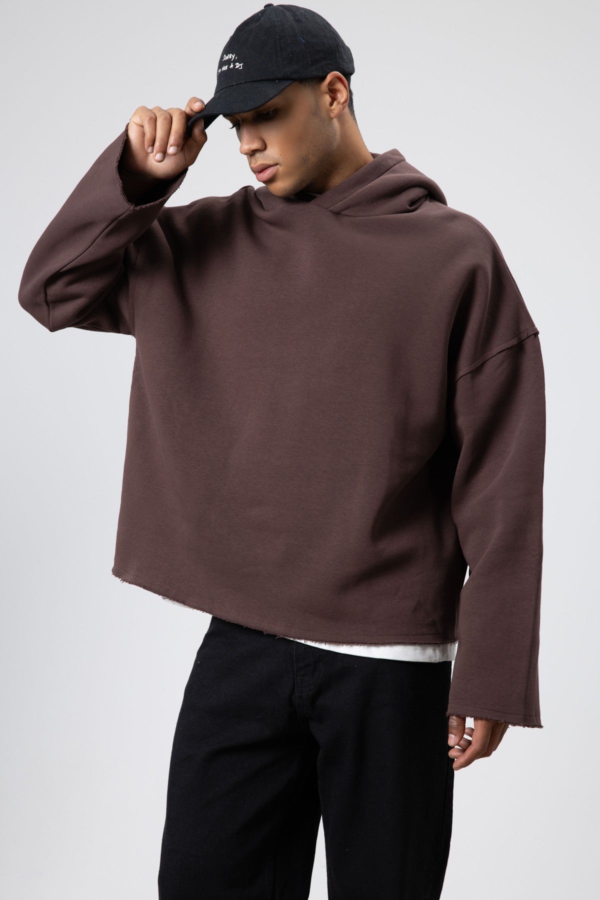 Basic Oversize Dikişsiz Kapüşonlu Sweatshirt