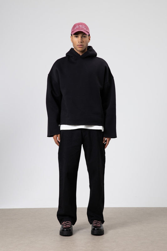 Basic Oversize Dikişsiz Kapüşonlu Sweatshirt