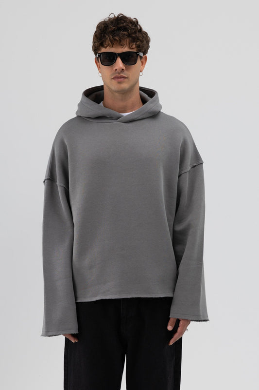 Basic Oversize Dikişsiz Kapüşonlu Sweatshirt