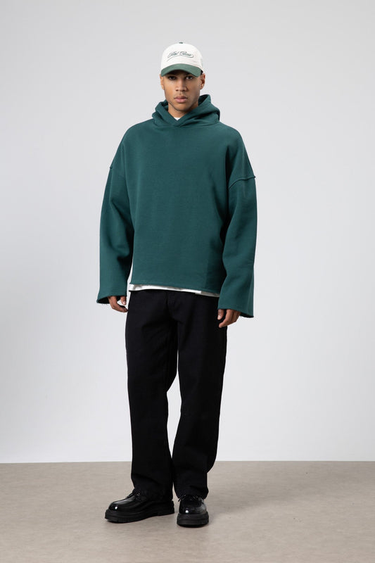 Basic Oversize Dikişsiz Kapüşonlu Sweatshirt