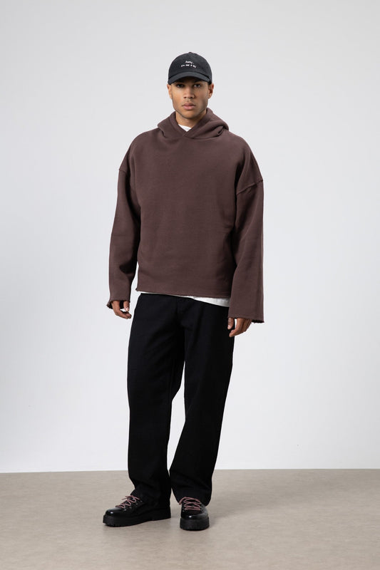 Basic Oversize Dikişsiz Kapüşonlu Sweatshirt