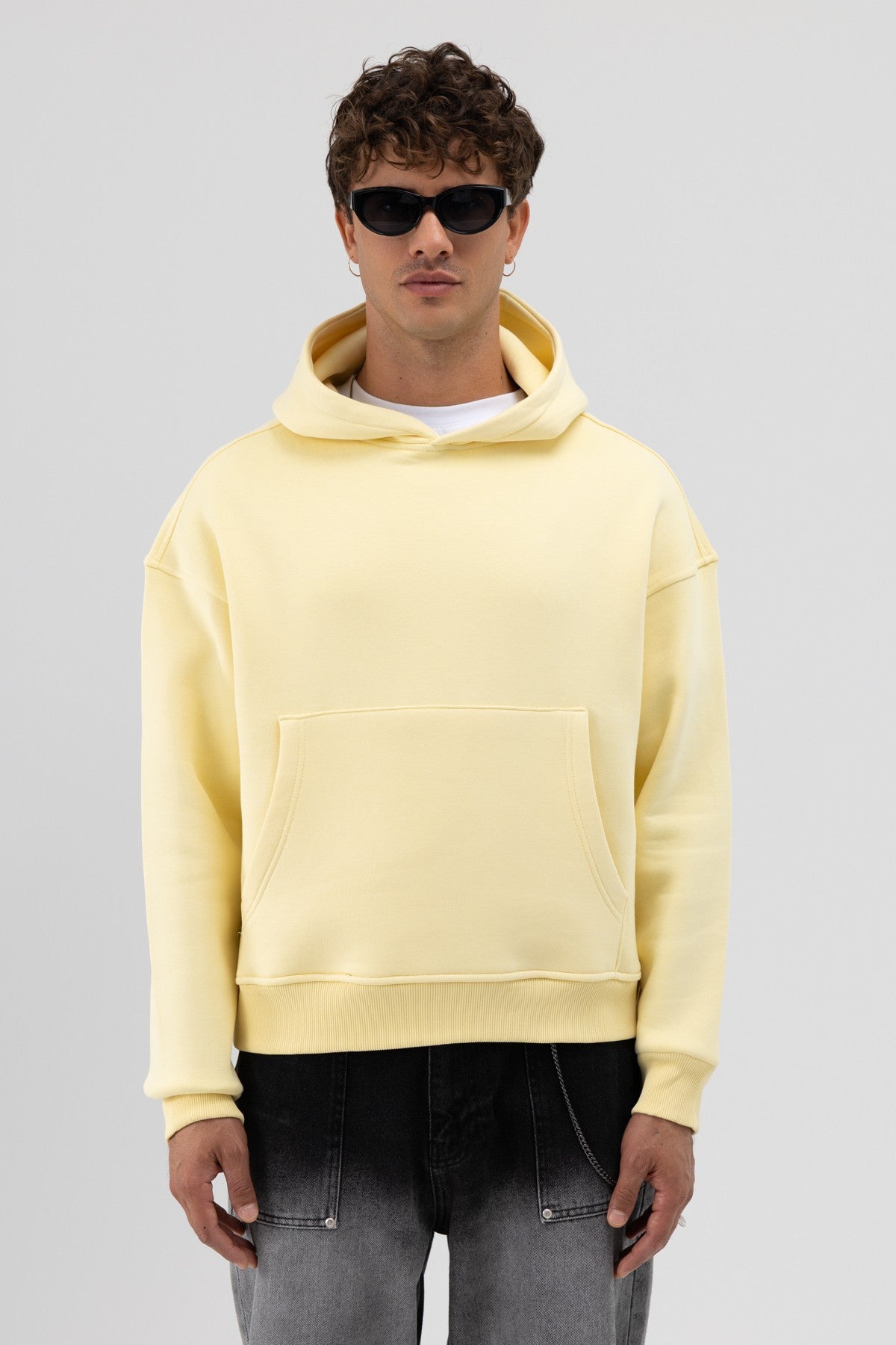 Basic Kapüşonlu Boxy Fit Sweatshirt