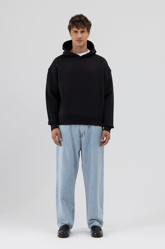Basic Kapüşonlu Boxy Fit Sweatshirt