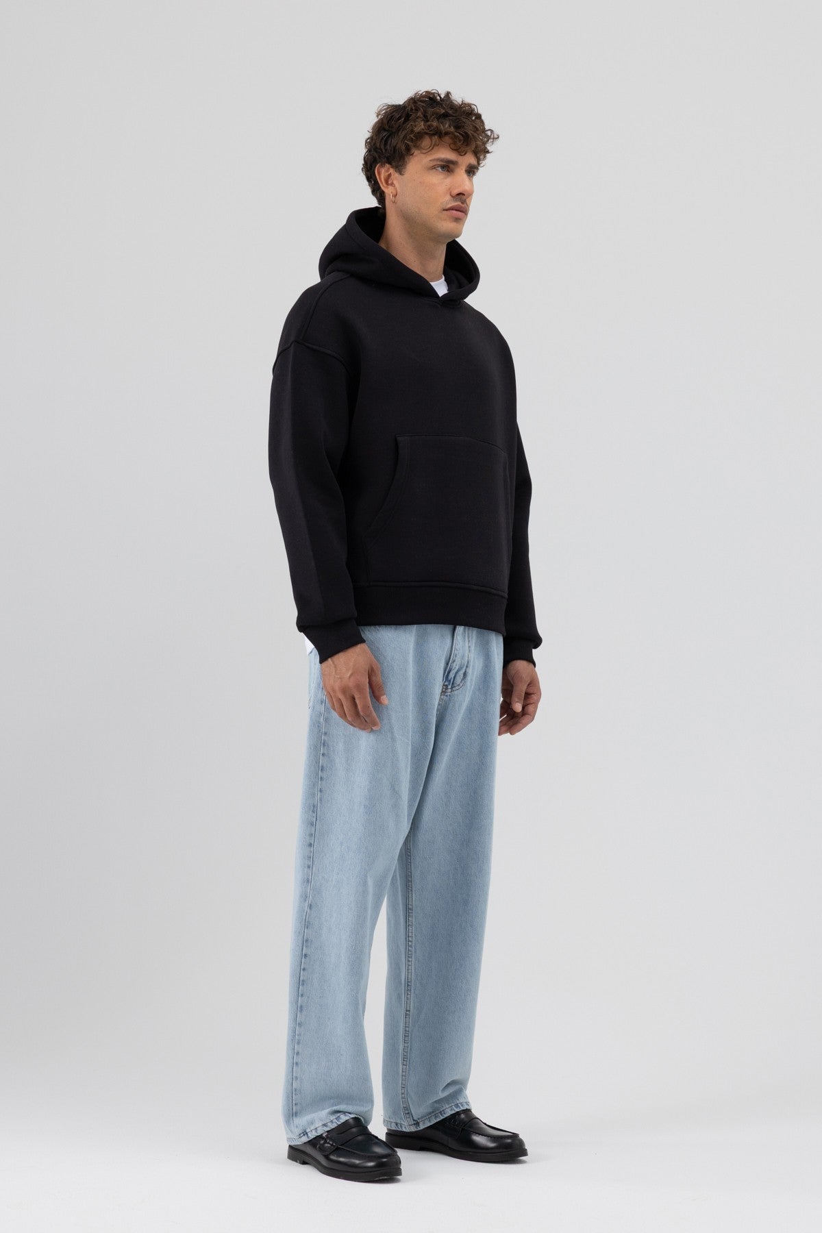 Basic Kapüşonlu Boxy Fit Sweatshirt
