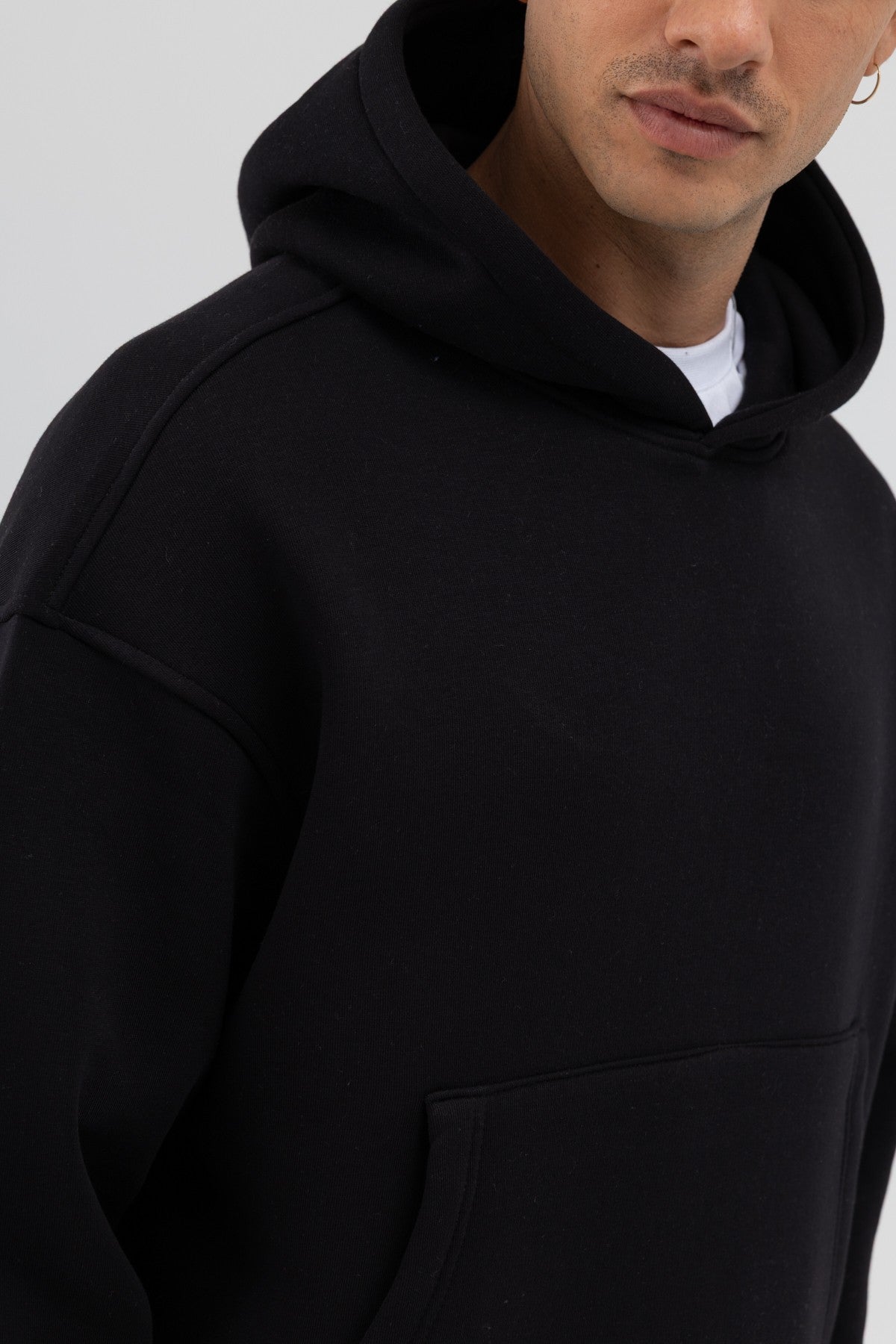 Basic Kapüşonlu Boxy Fit Sweatshirt