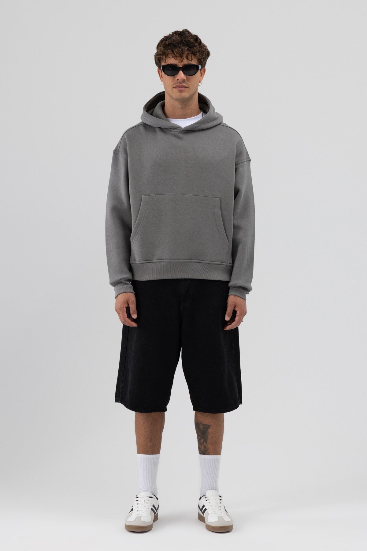 Basic Kapüşonlu Boxy Fit Sweatshirt