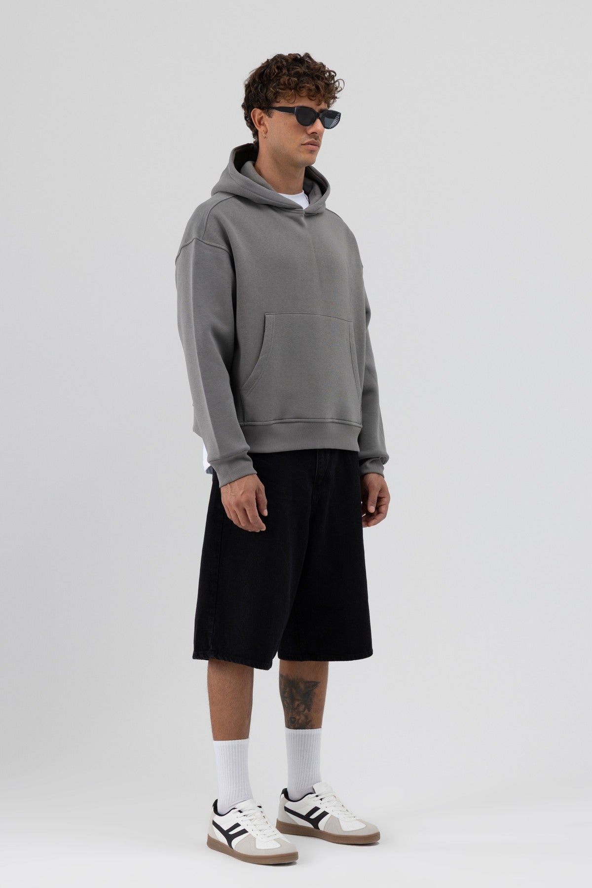 Basic Kapüşonlu Boxy Fit Sweatshirt