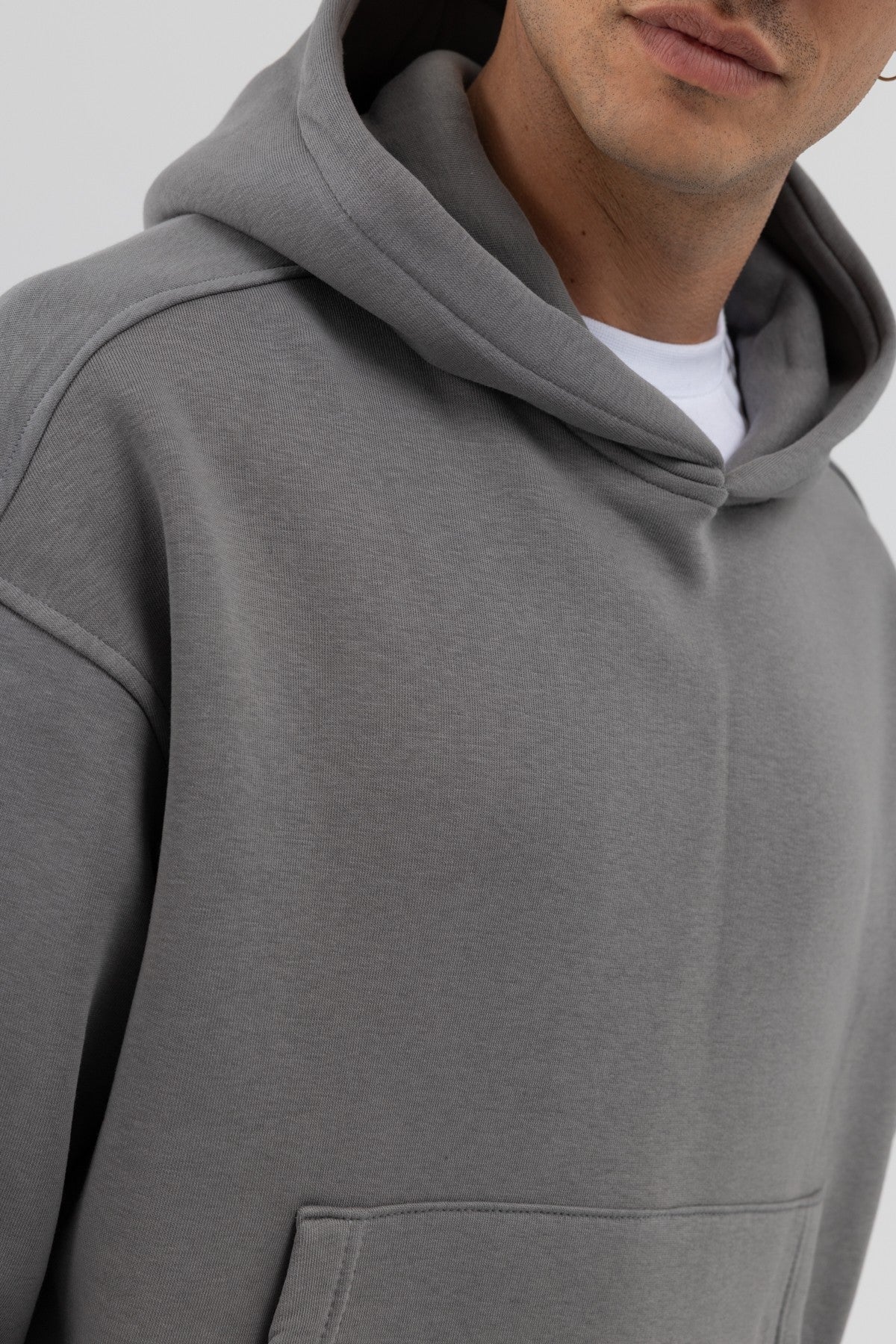 Basic Kapüşonlu Boxy Fit Sweatshirt
