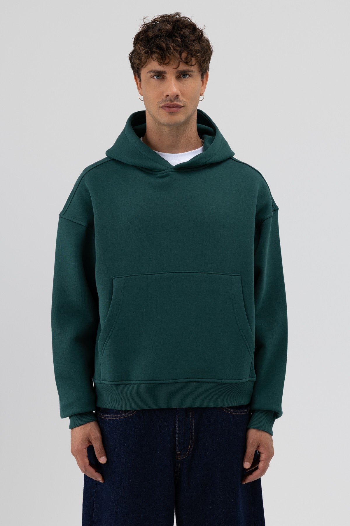 Basic Kapüşonlu Boxy Fit Sweatshirt