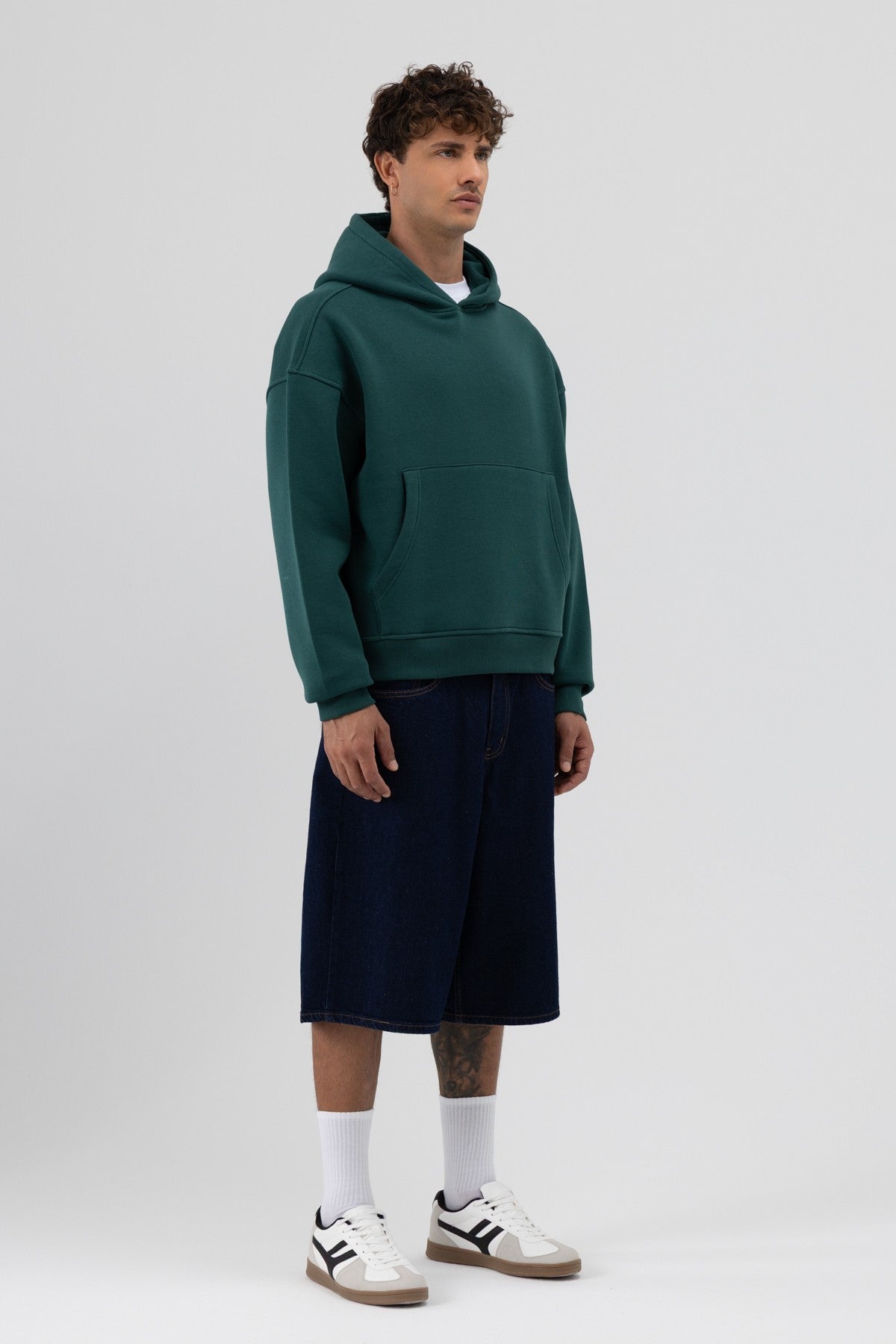 Basic Kapüşonlu Boxy Fit Sweatshirt