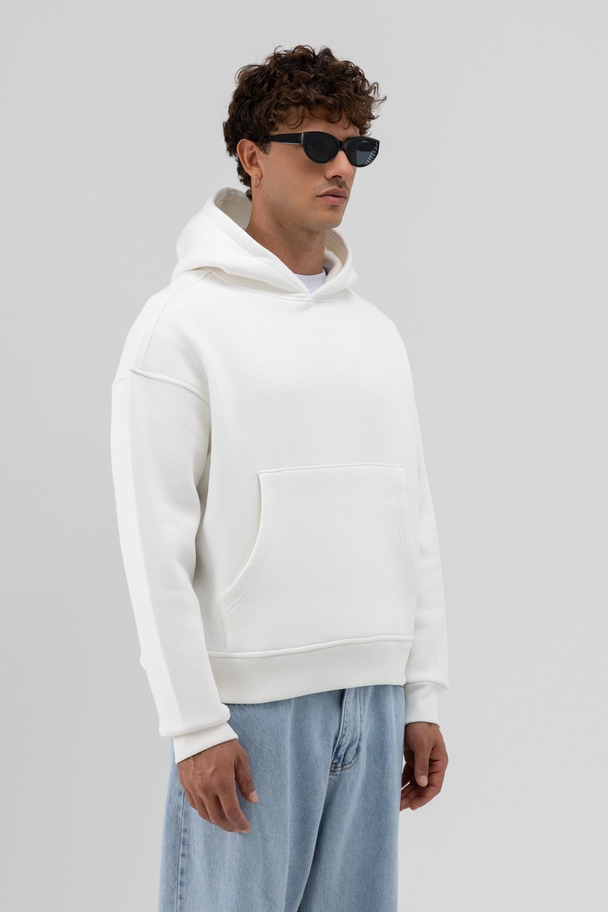 Basic Kapüşonlu Boxy Fit Sweatshirt