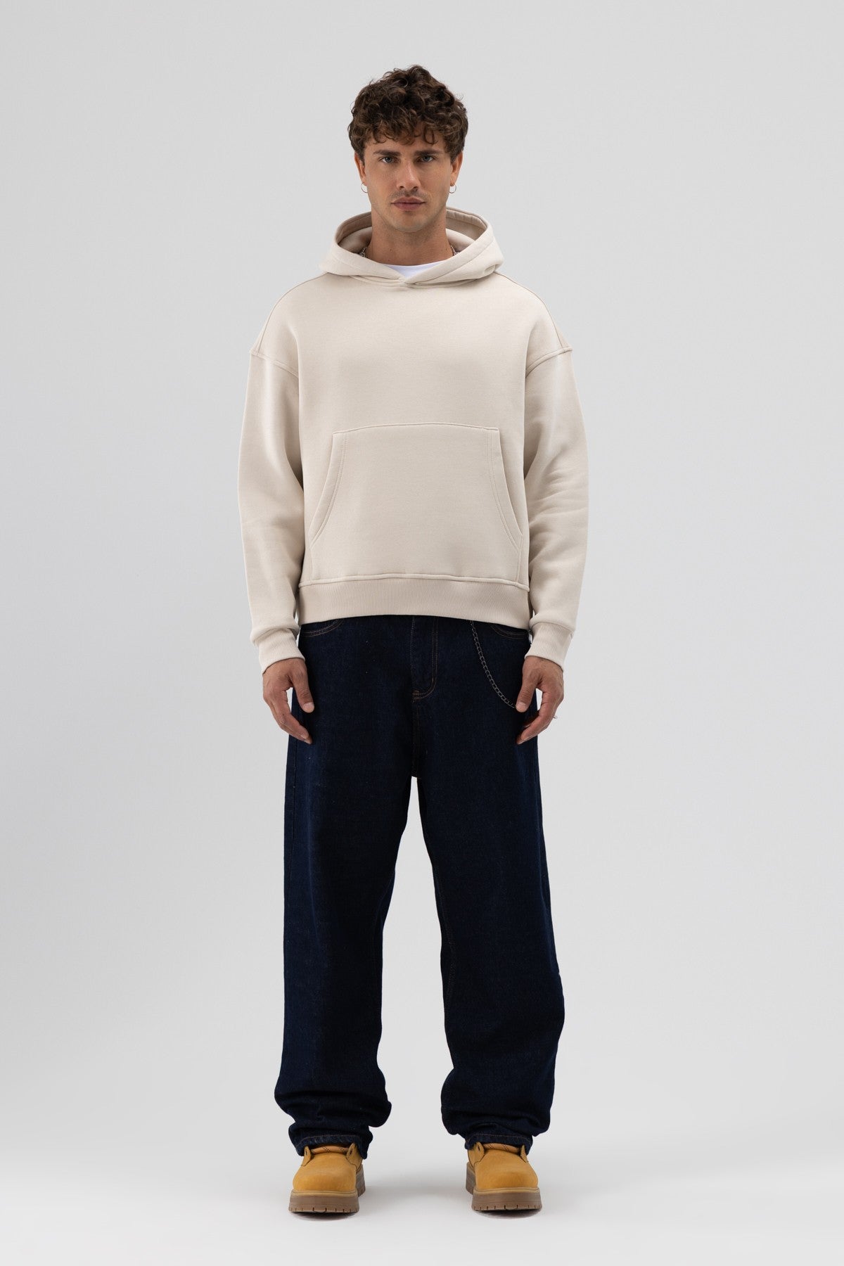 Basic Kapüşonlu Boxy Fit Sweatshirt