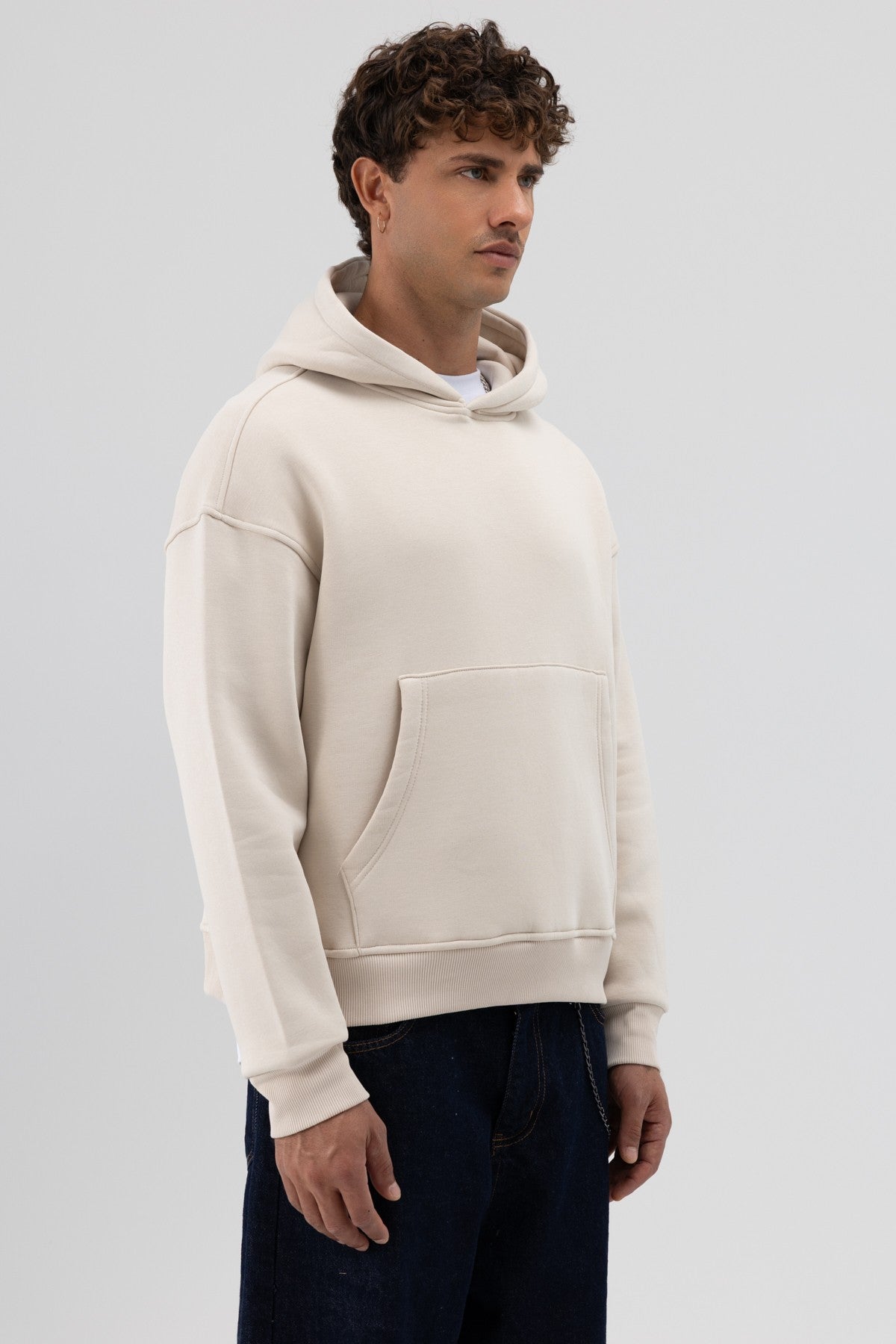 Basic Kapüşonlu Boxy Fit Sweatshirt
