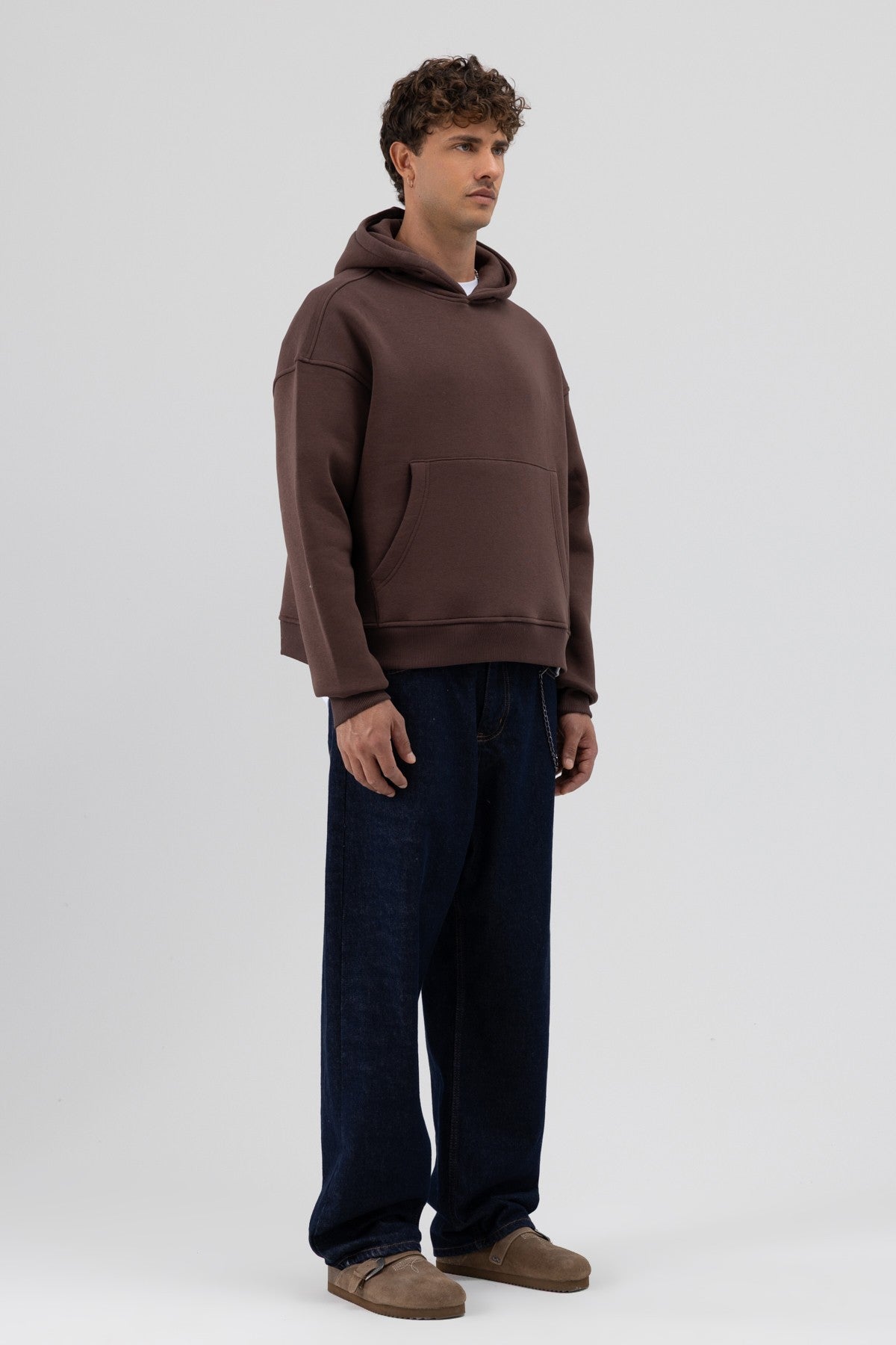 Basic Kapüşonlu Boxy Fit Sweatshirt