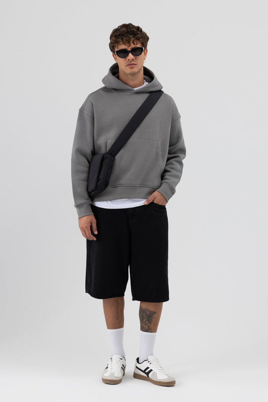 Basic Kapüşonlu Boxy Fit Sweatshirt