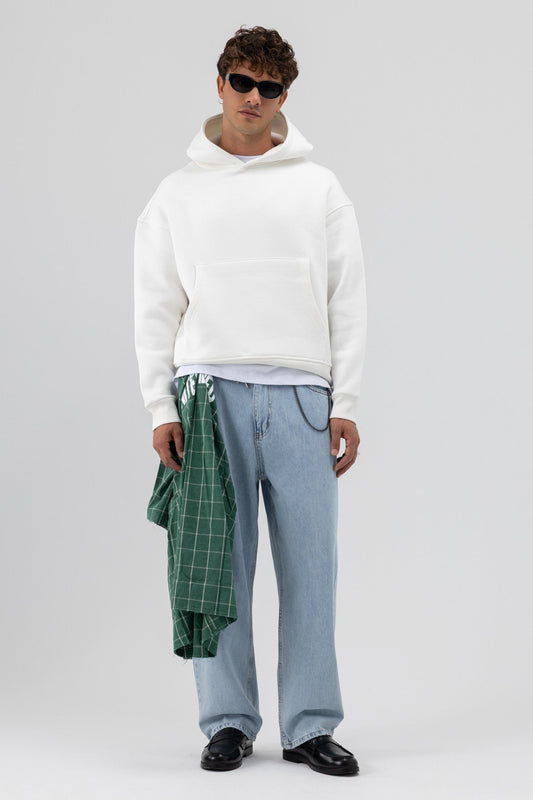 Basic Kapüşonlu Boxy Fit Sweatshirt