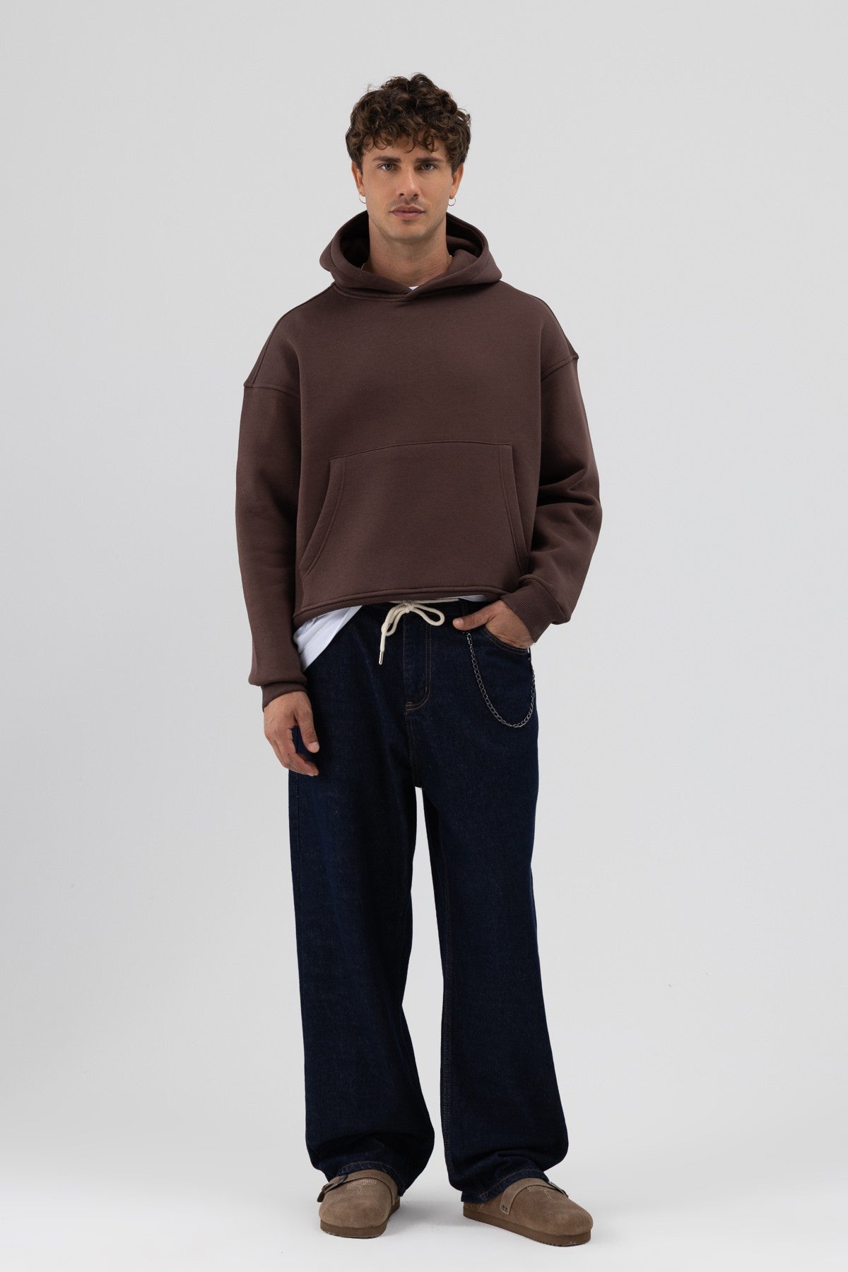 Basic Kapüşonlu Boxy Fit Sweatshirt