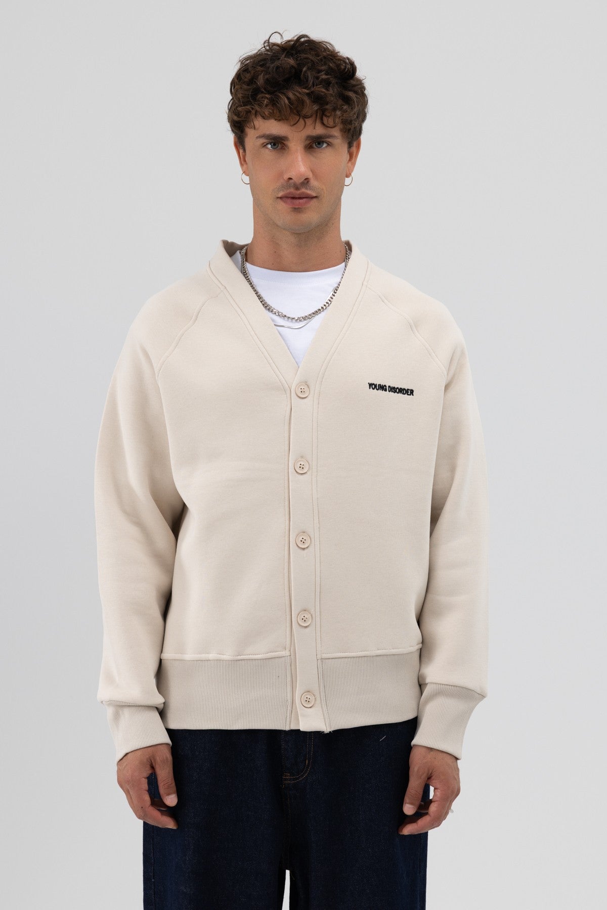 Oversize Düğmeli Sweatshirt