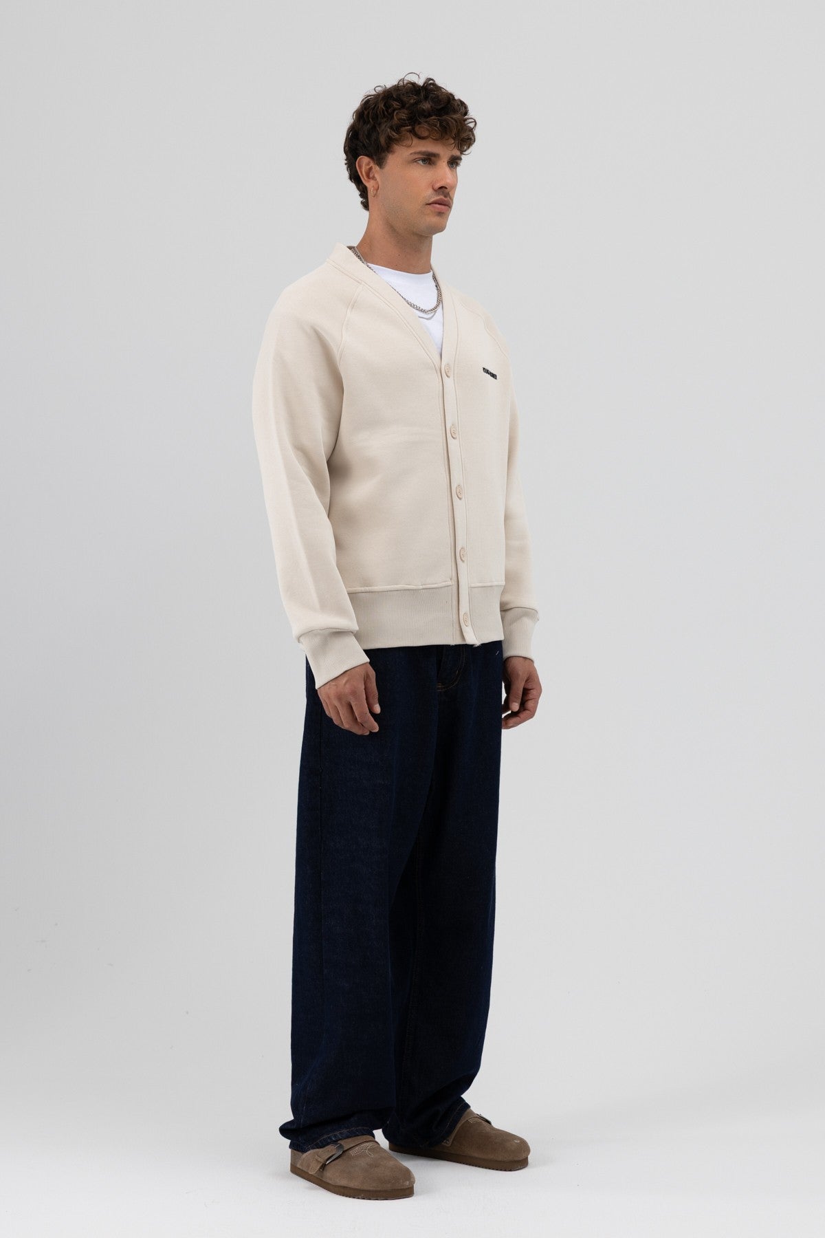 Oversize Düğmeli Sweatshirt