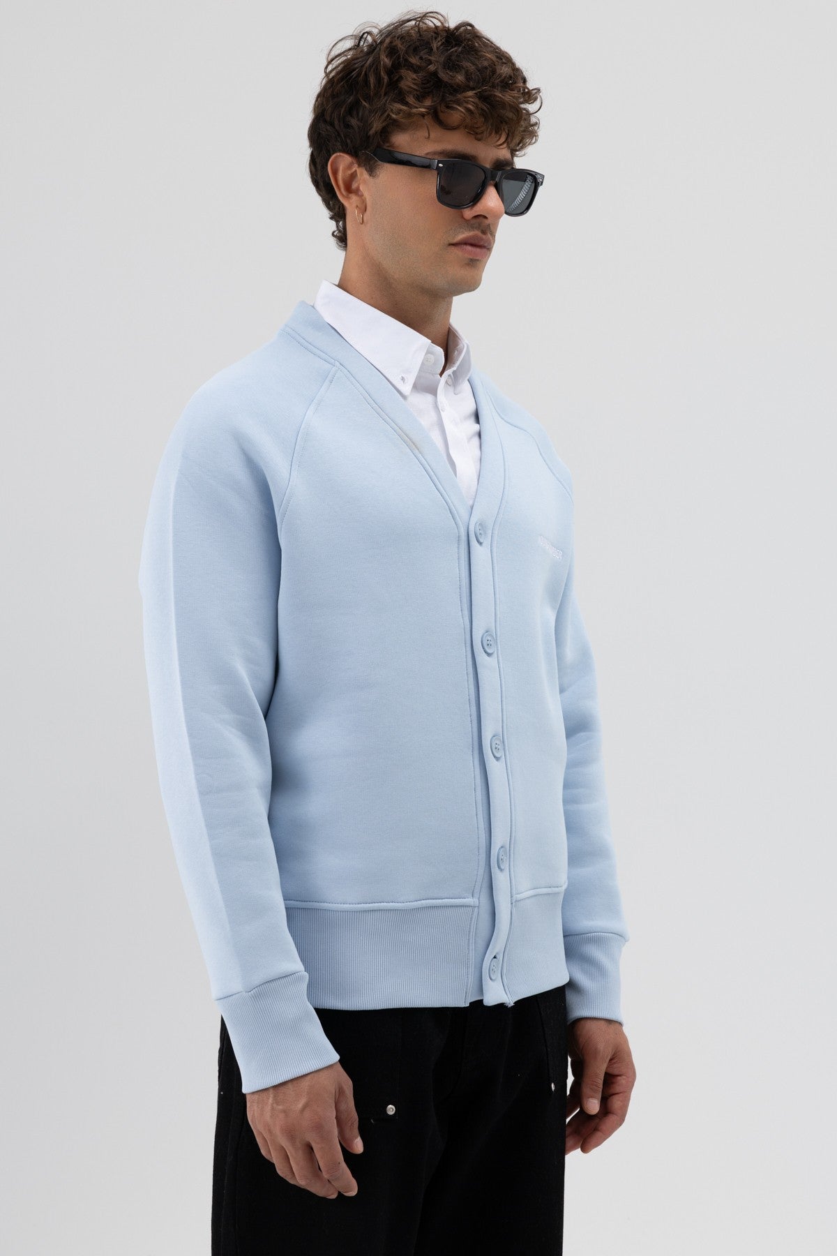 Oversize Düğmeli Sweatshirt
