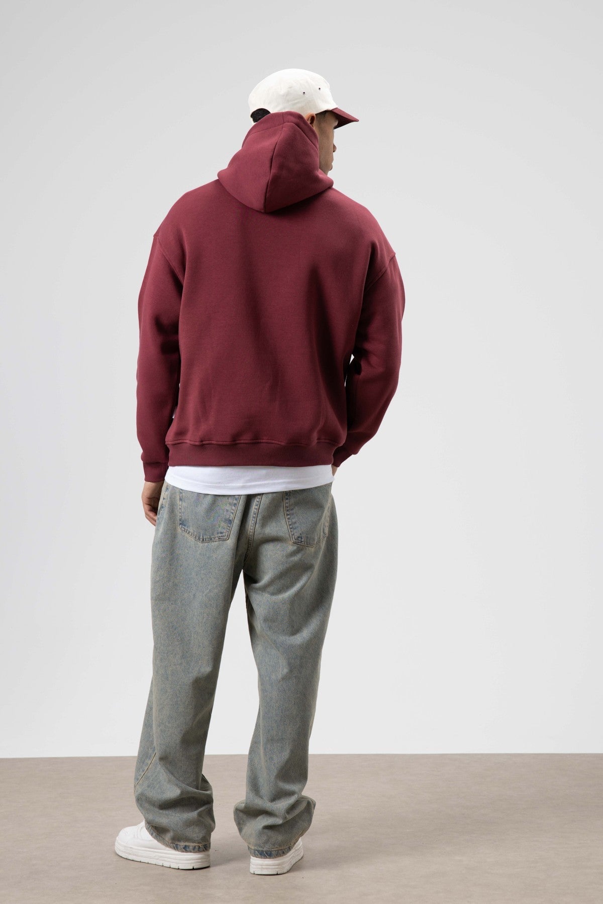 Oversize Fular Detaylı Kapüşonlu Sweatshirt