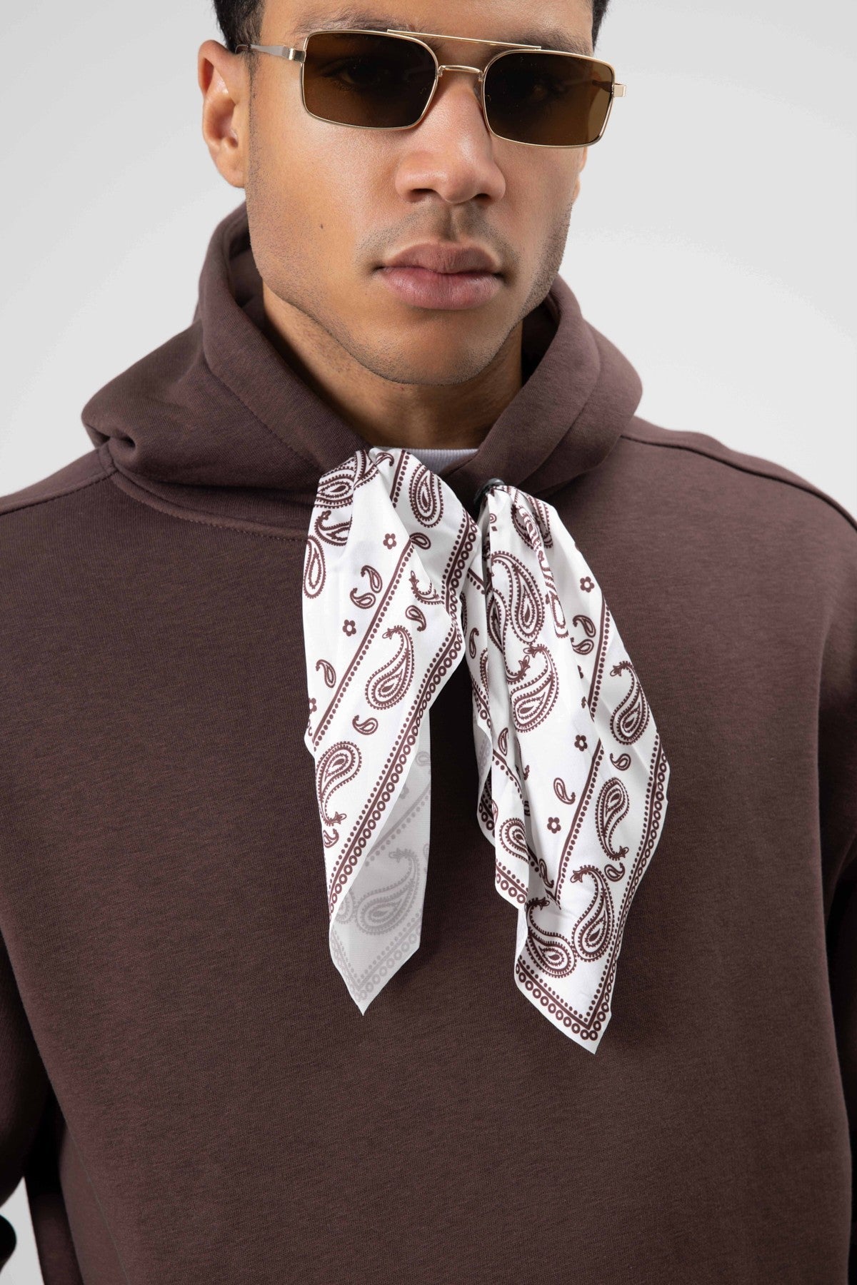 Oversize Fular Detaylı Kapüşonlu Sweatshirt