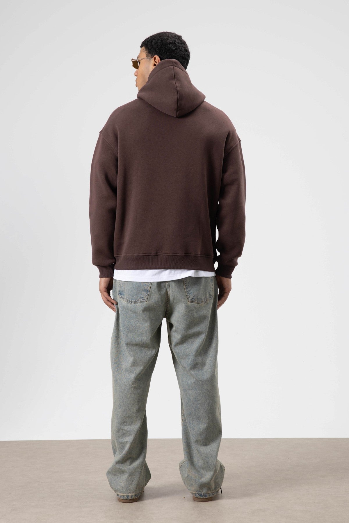 Oversize Fular Detaylı Kapüşonlu Sweatshirt