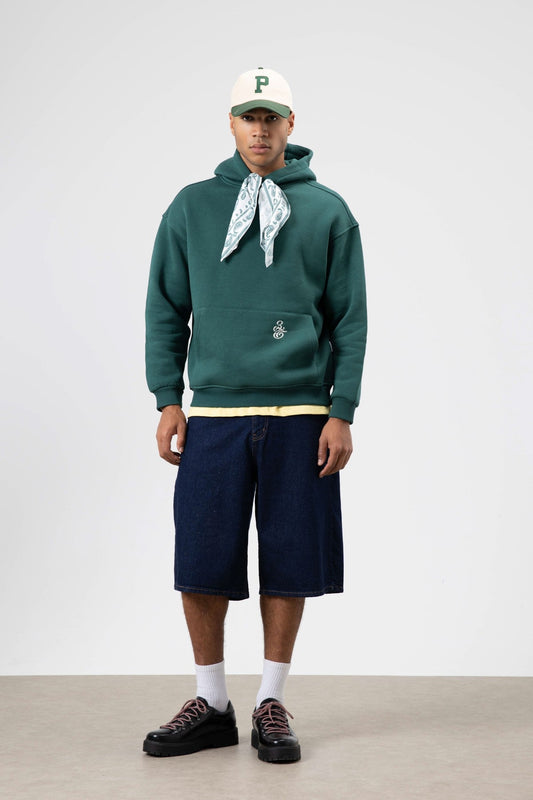 Oversize Fular Detaylı Kapüşonlu Sweatshirt