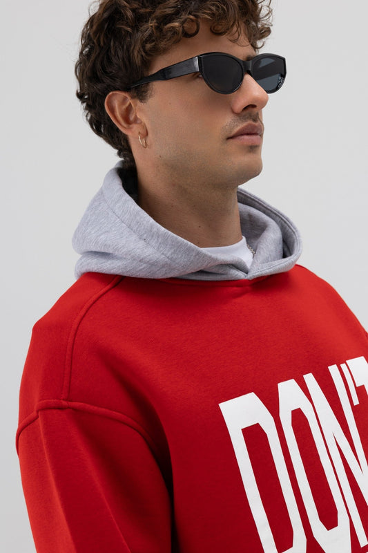 Çift Renk Baskılı Oversize Sweatshirt