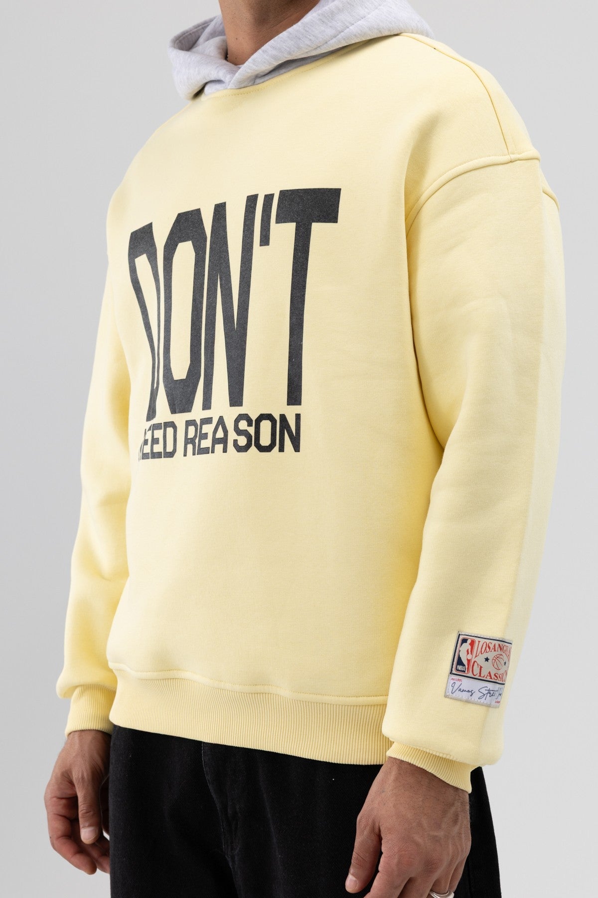 Çift Renk Baskılı Oversize Sweatshirt