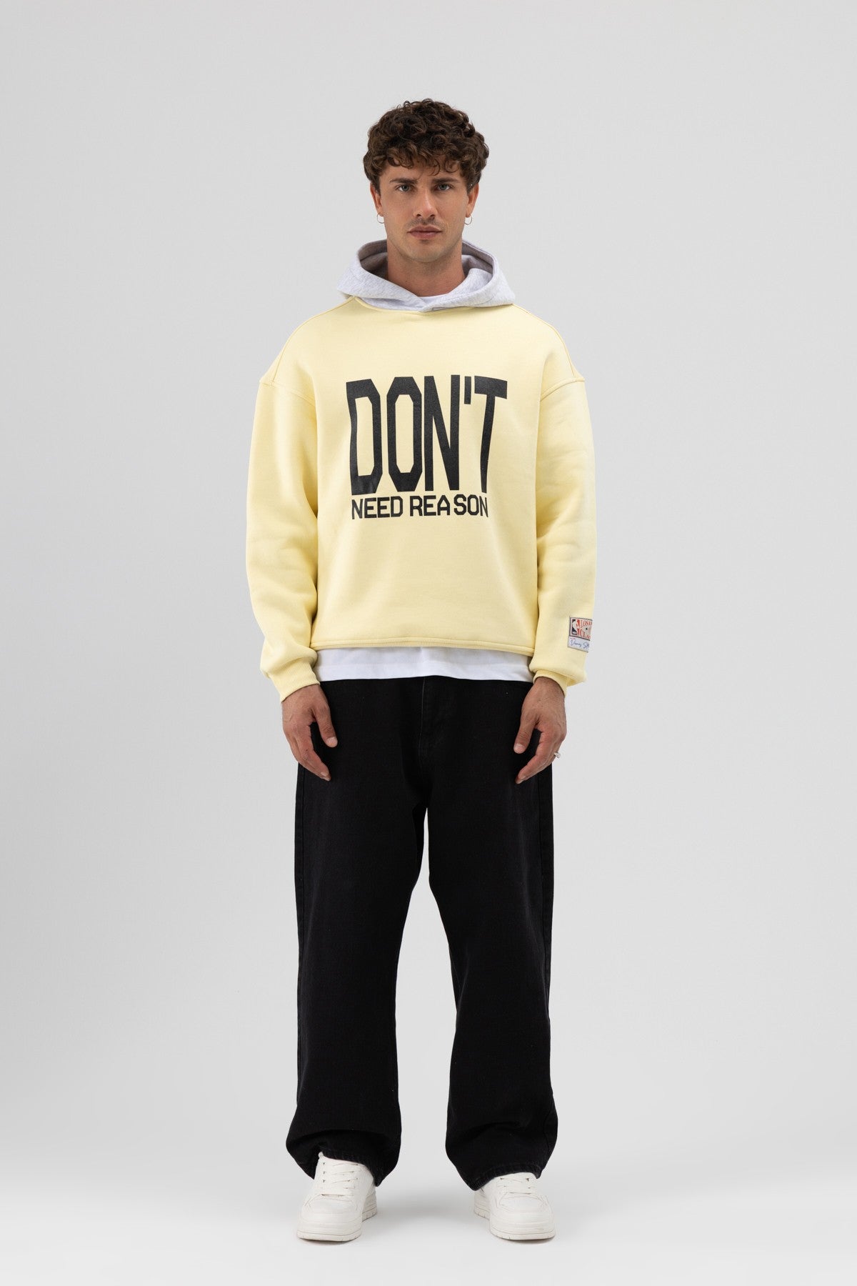 Çift Renk Baskılı Oversize Sweatshirt