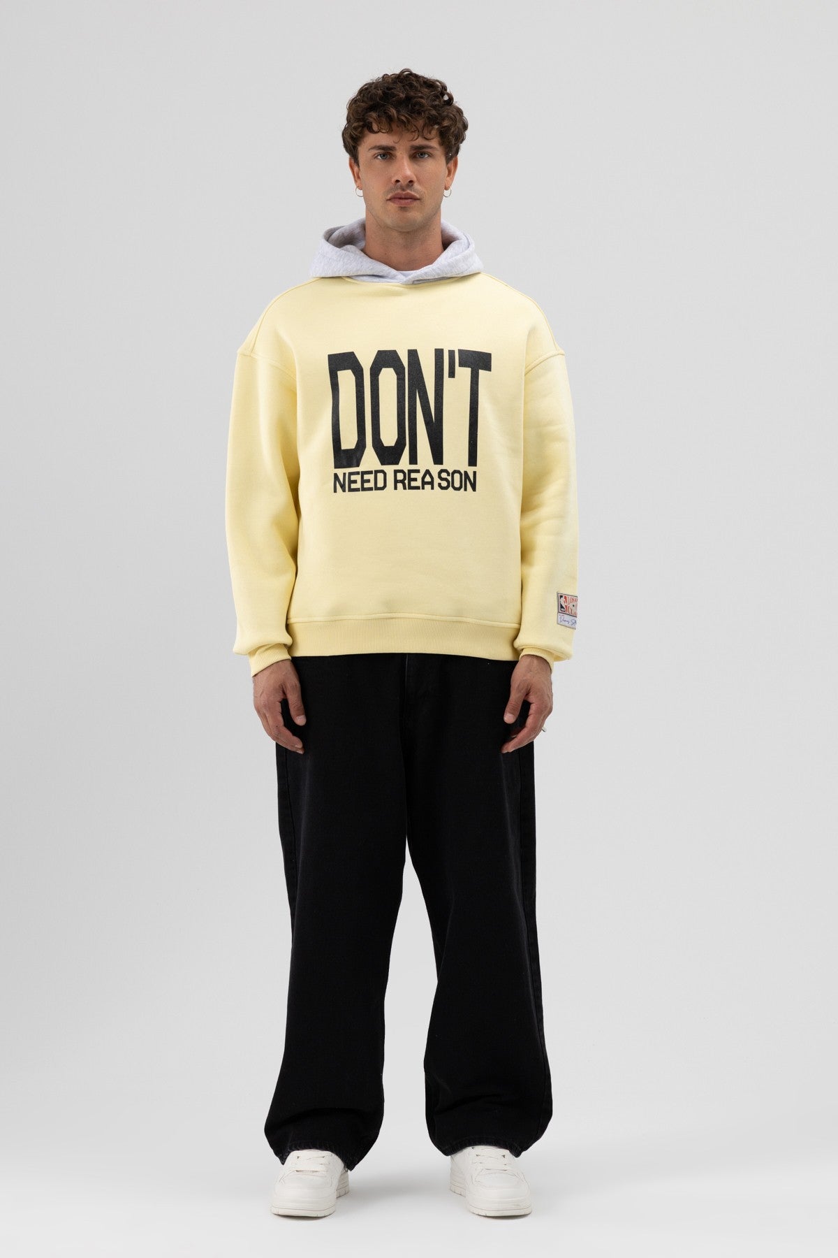 Çift Renk Baskılı Oversize Sweatshirt