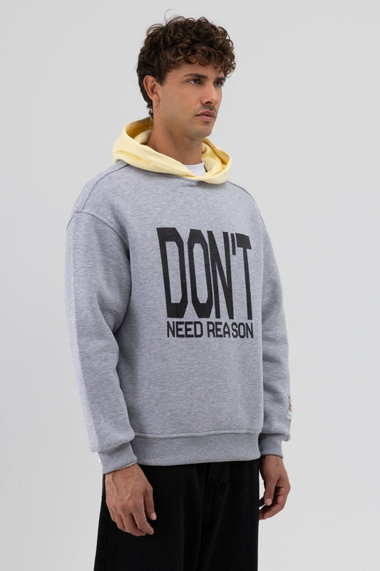 Çift Renk Baskılı Oversize Sweatshirt
