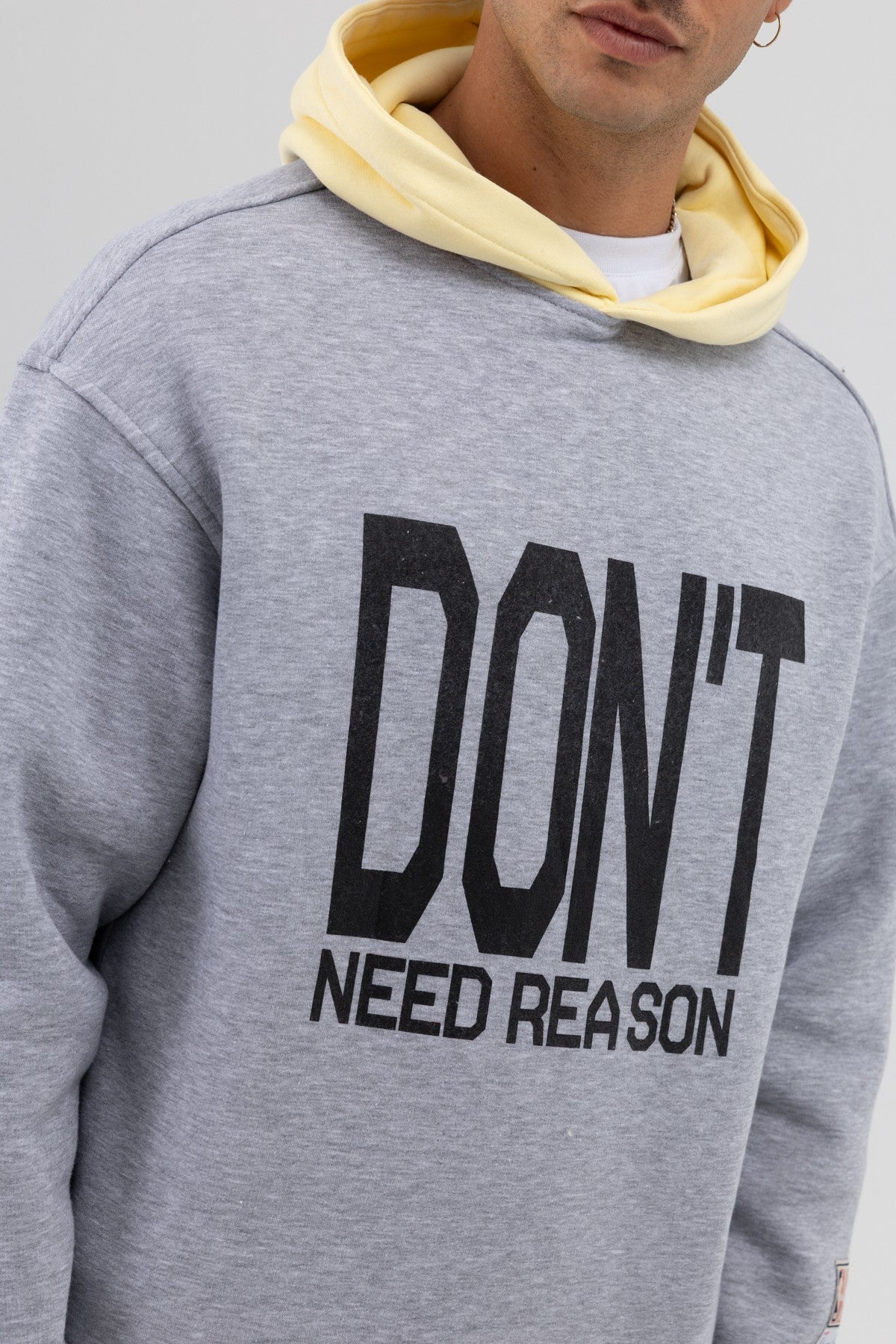 Çift Renk Baskılı Oversize Sweatshirt