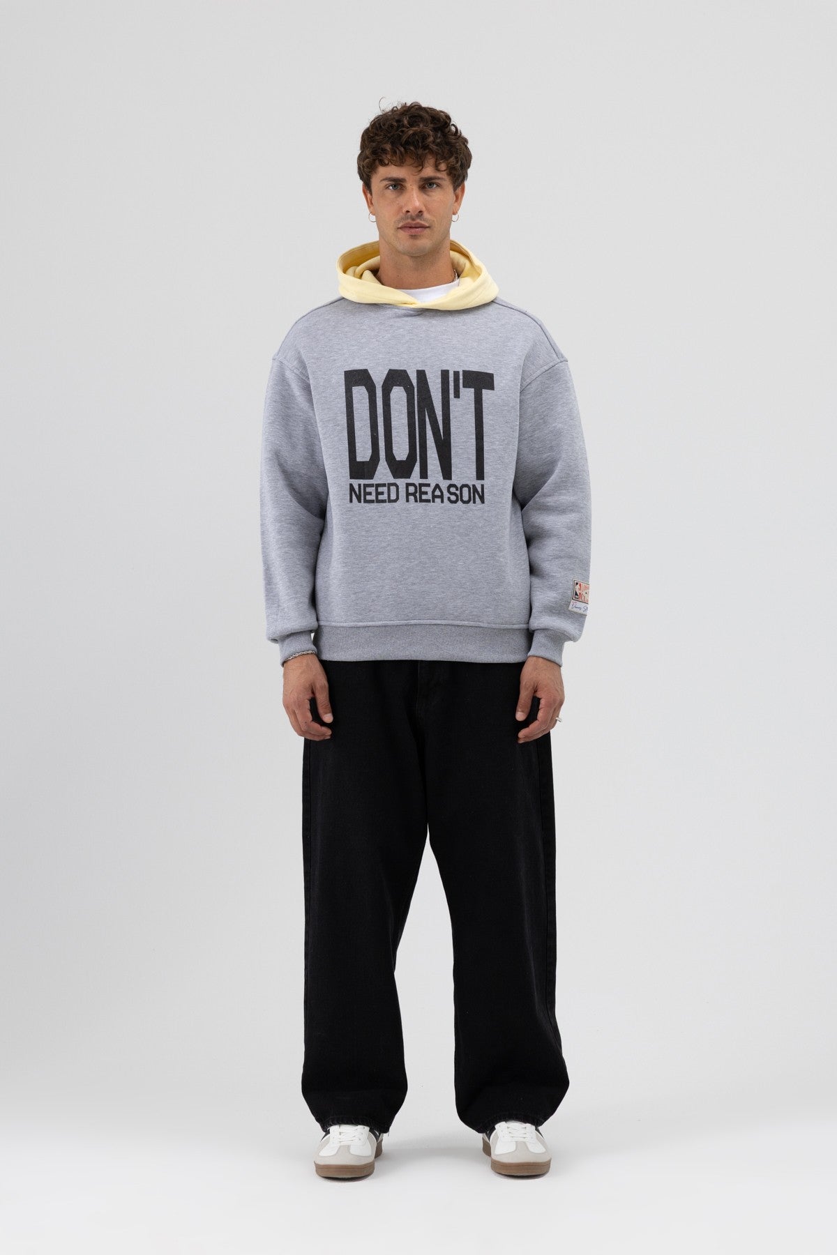 Çift Renk Baskılı Oversize Sweatshirt