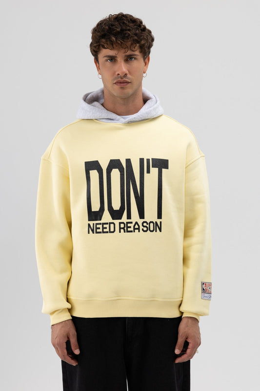 Çift Renk Baskılı Oversize Sweatshirt