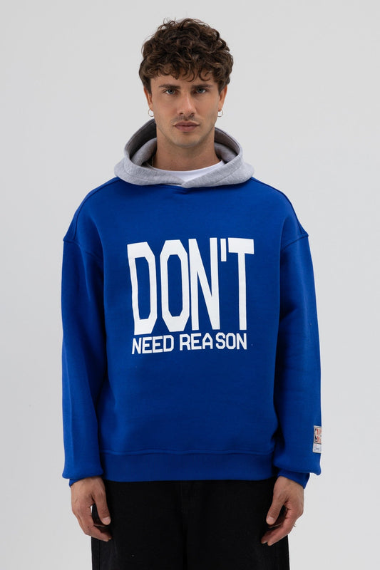 Çift Renk Baskılı Oversize Sweatshirt