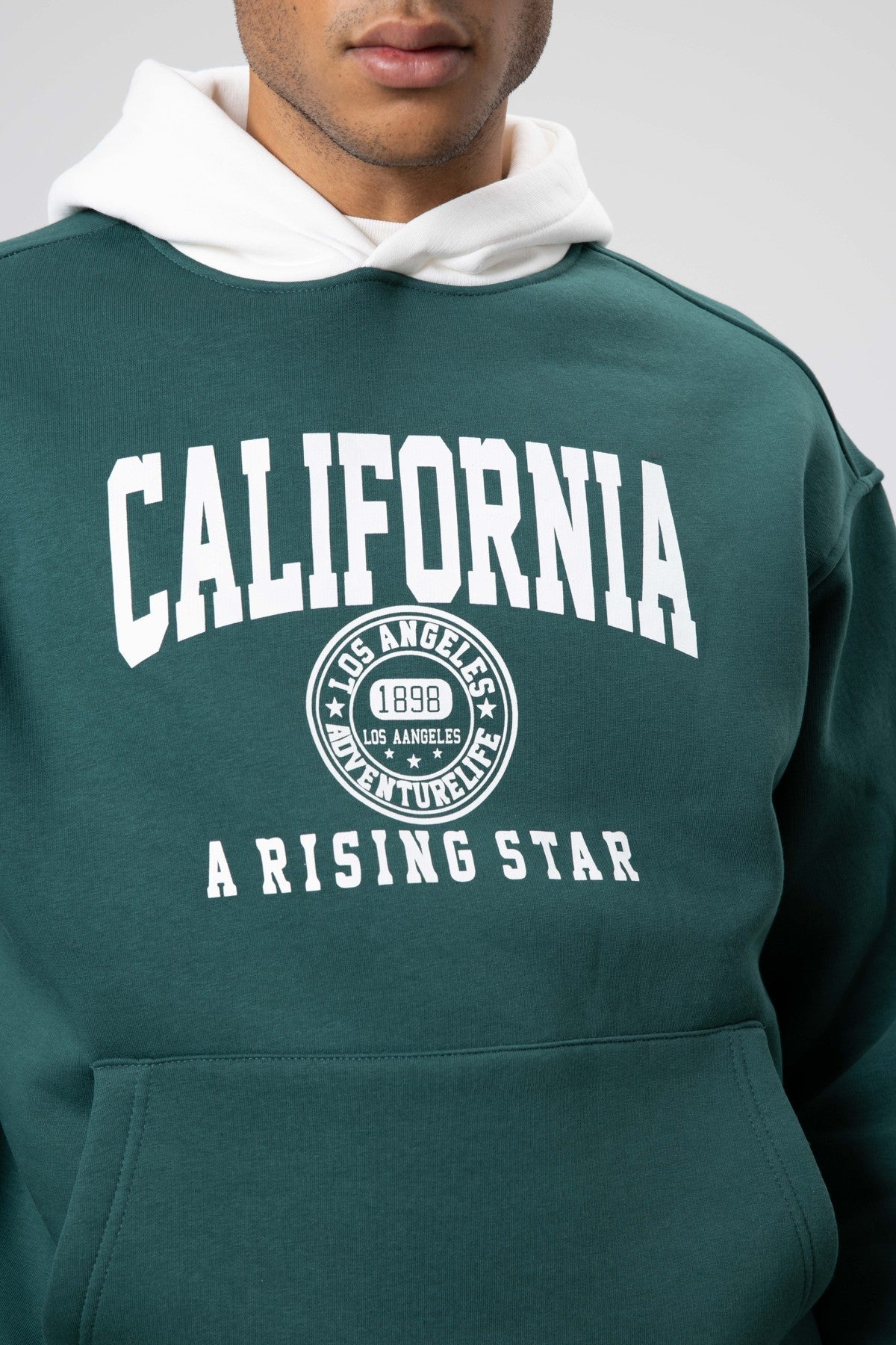 Çift Renk Baskılı Oversize Sweatshirt