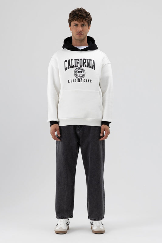 Çift Renk Baskılı Oversize Sweatshirt