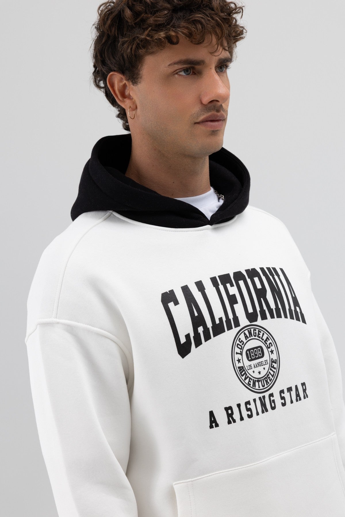 Çift Renk Baskılı Oversize Sweatshirt