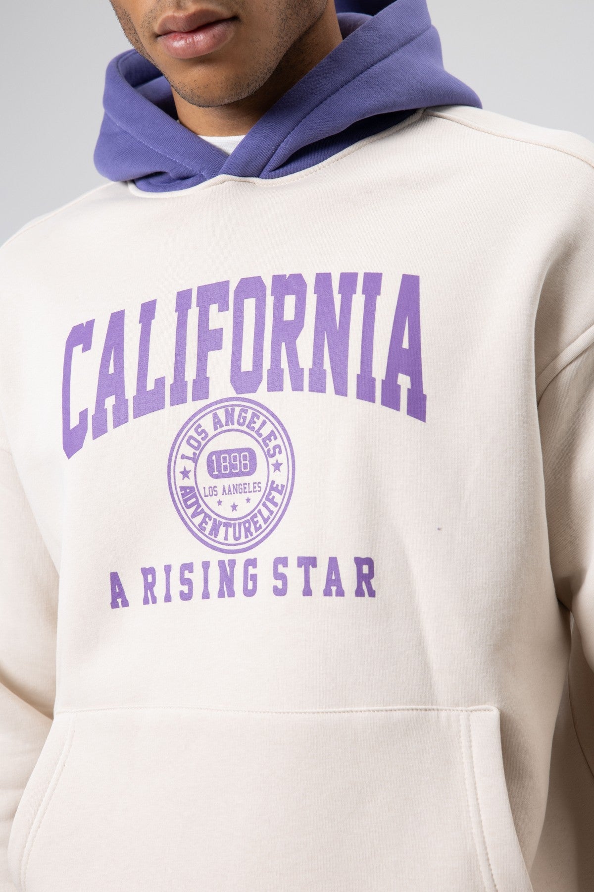 Çift Renk Baskılı Oversize Sweatshirt