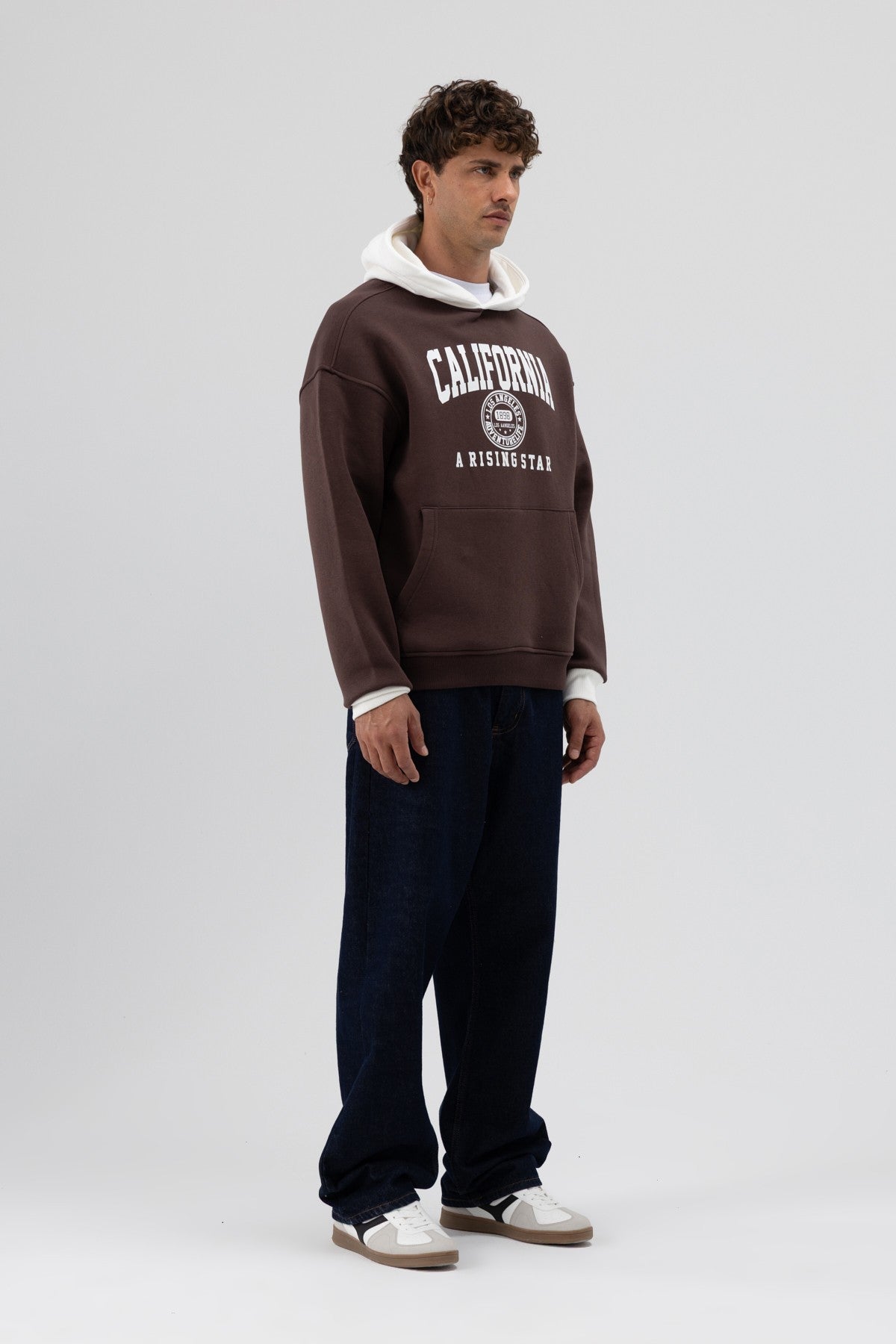 Çift Renk Baskılı Oversize Sweatshirt